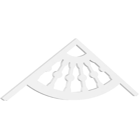Ekena Millwork Pitch Classic Wagon Wheel Architectural Grade PVC Gable Pediment, 72"W x 21"H x 1"P (7/12) GPP072X021X100CWW